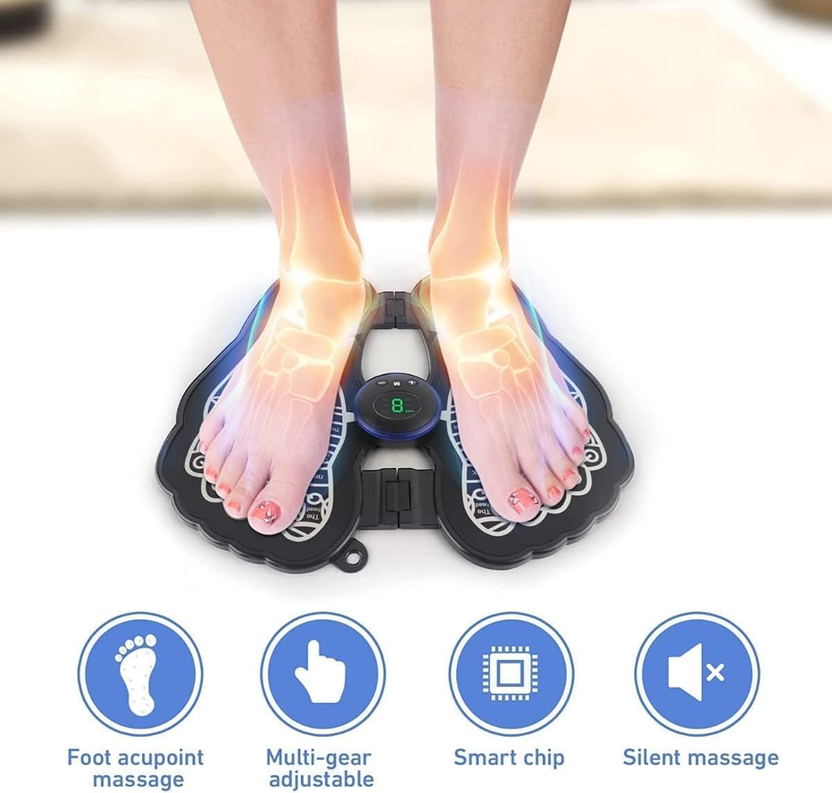 Foot Massager Pain Relief,Elecrtic EMS Massage Mat -8 Mode/16 Vibration Automatic Wireless Folding Massager (Foot Massager) Foot Massager Pain Relief,Elecrtic EMS Massage Mat -8 Mode/16 Vibration Automatic Wireless Folding Massager (Foot Massager)